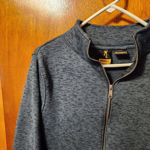 Women's Medium Browning Blue Fleece Lined Mock Neck Full Zip Jacket - Picture 3 of 10